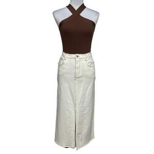 NWOT - Ellison Ell Slit Midi Denim Skirt